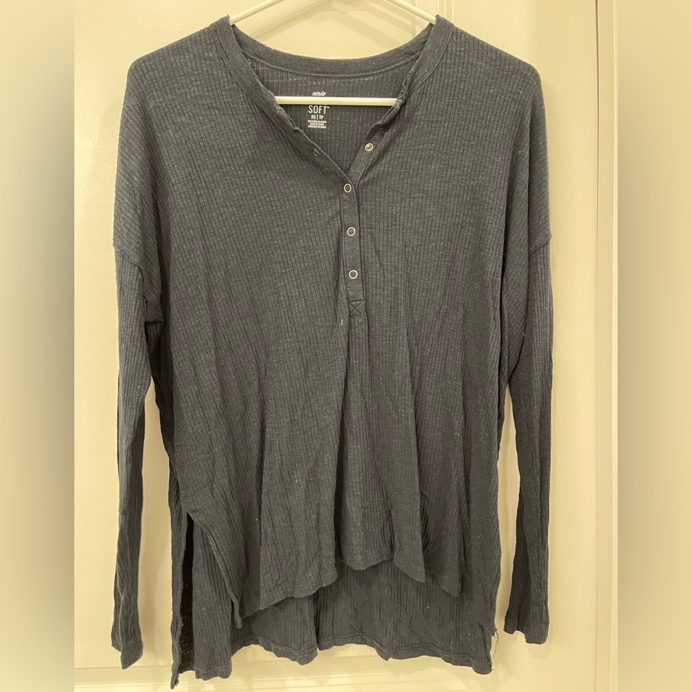 Black long tunic Henley
